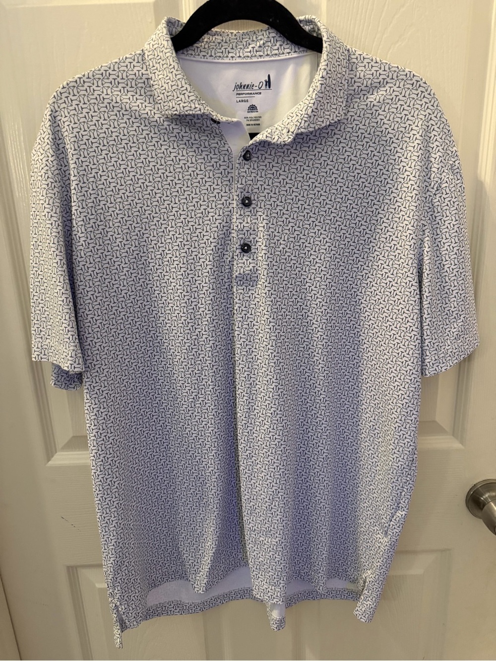 Johnnie-O Men's Light Blue Patterned martini glass polo Shirt